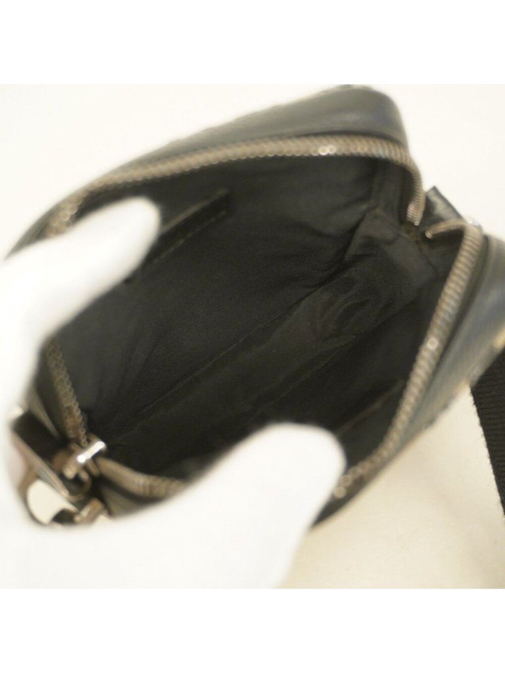 Dior Shoulder Bag Trotter Canvas Black Beige Silver - Picture 4 of 8